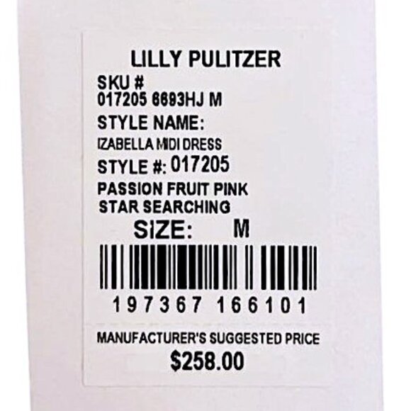 Lilly Pulitzer Izabella Midi Dress in Passion Fruit Pink/Star Searching NWT - M - Picture 6 of 7